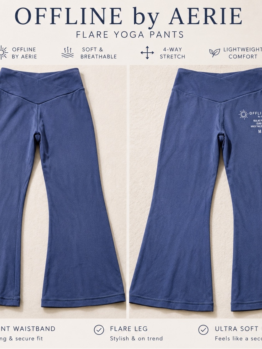 aerie Offline Flare Yoga Pants in Blue